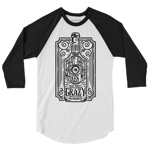 Batshit Crazy White/Black Raglan Tee - Nickelback Official