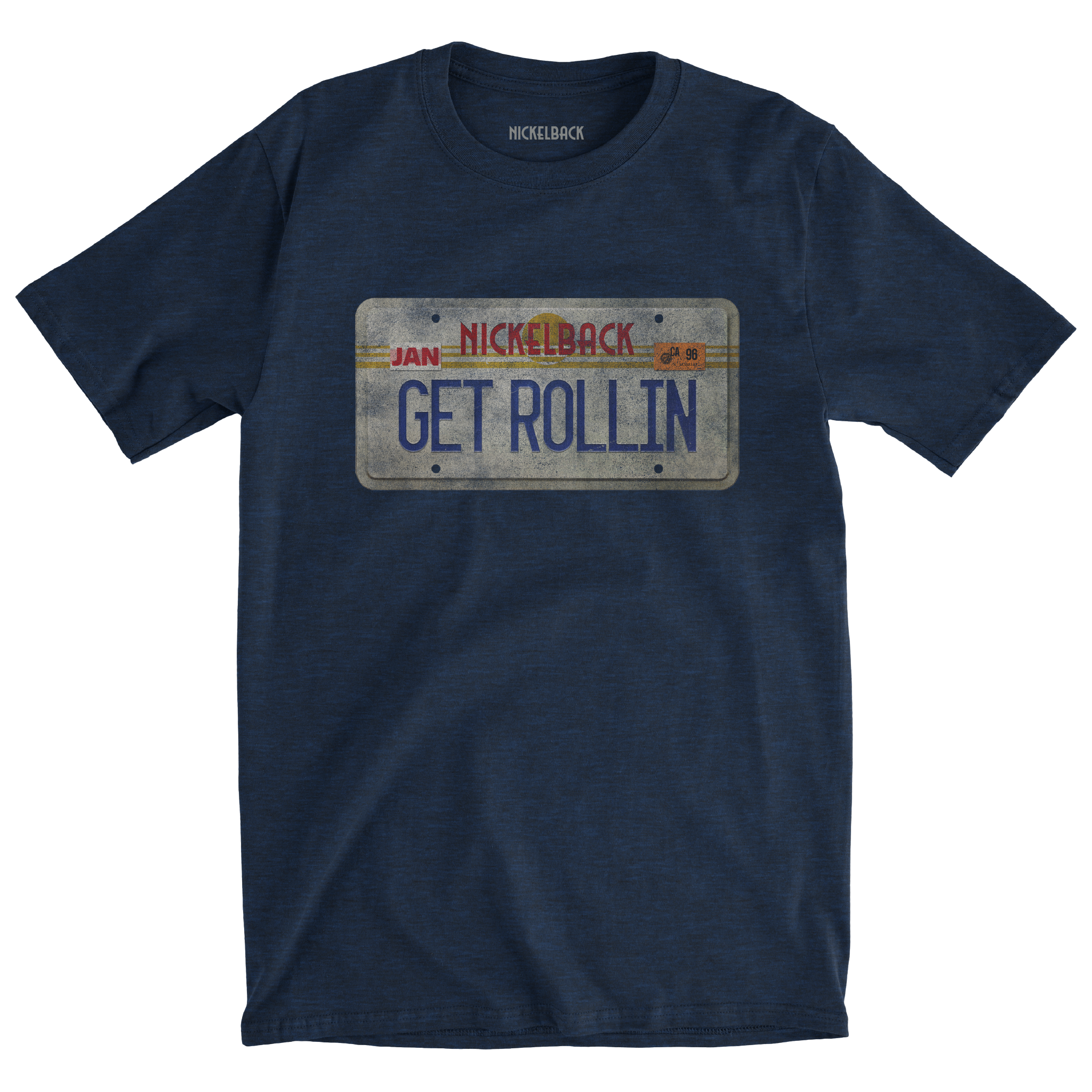 Get Rollin' Plate Navy Blue Tee – Nickelback Official