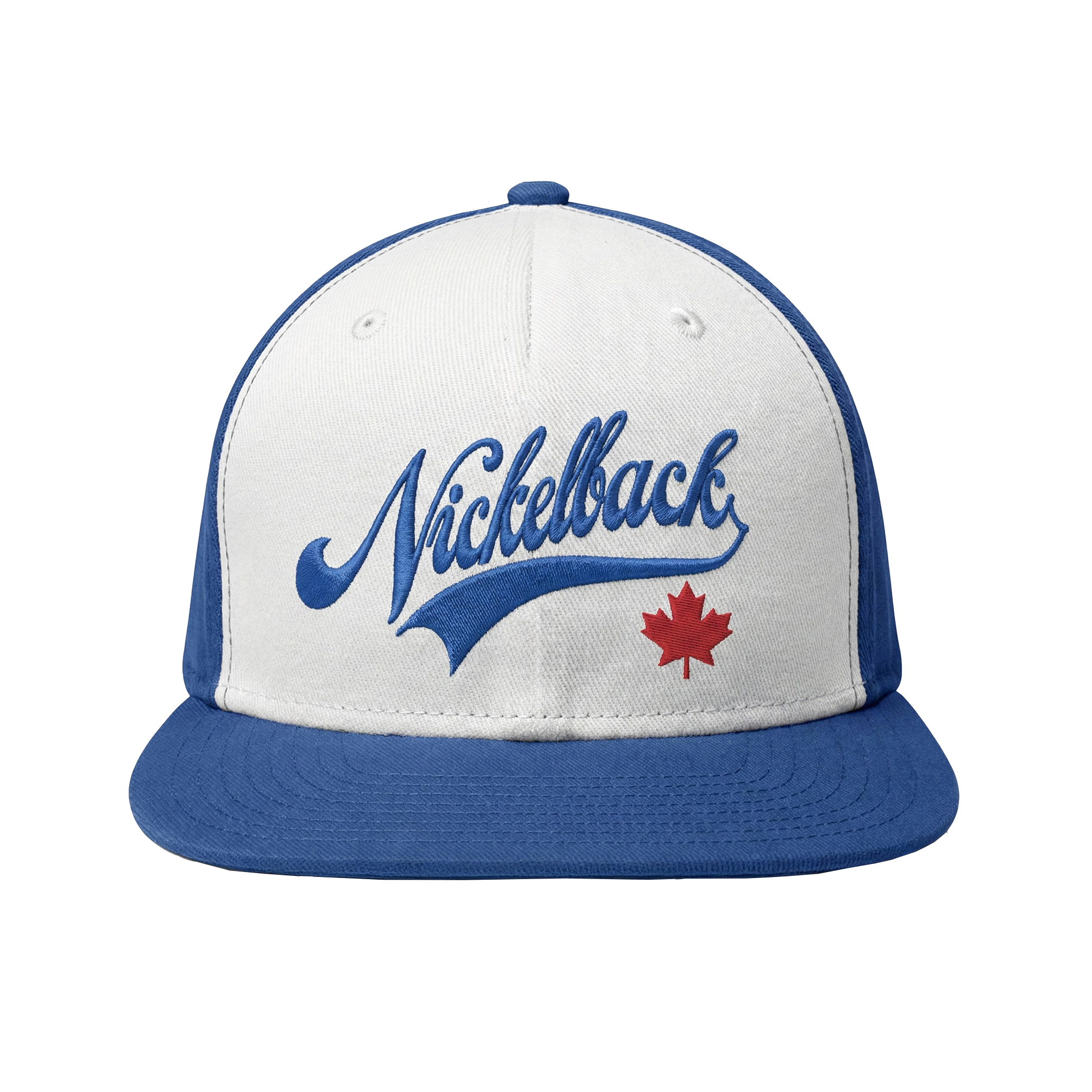 Script Maple Leaf Blue & White Hat