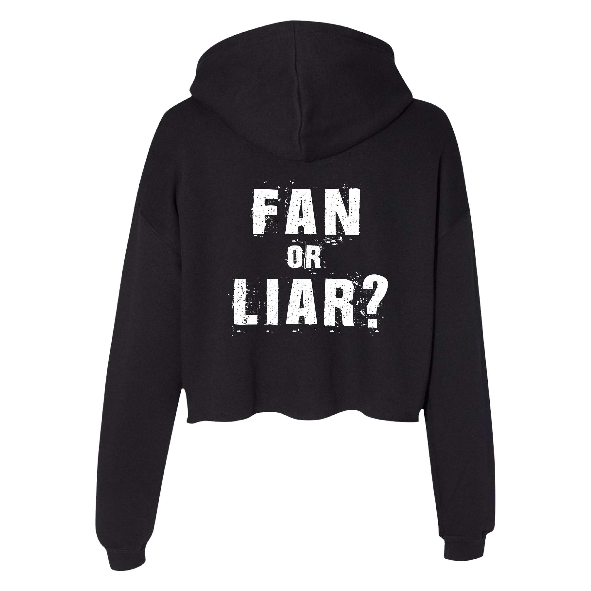 Fan or Liar Black Crop Hoodie