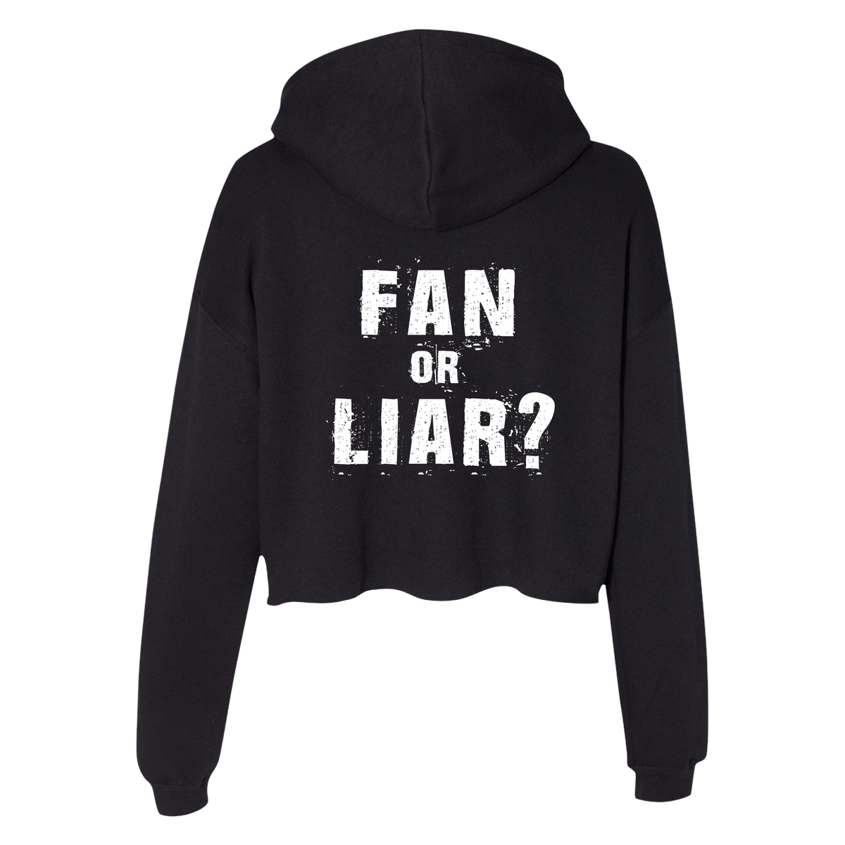 Fan or Liar Black Crop Hoodie