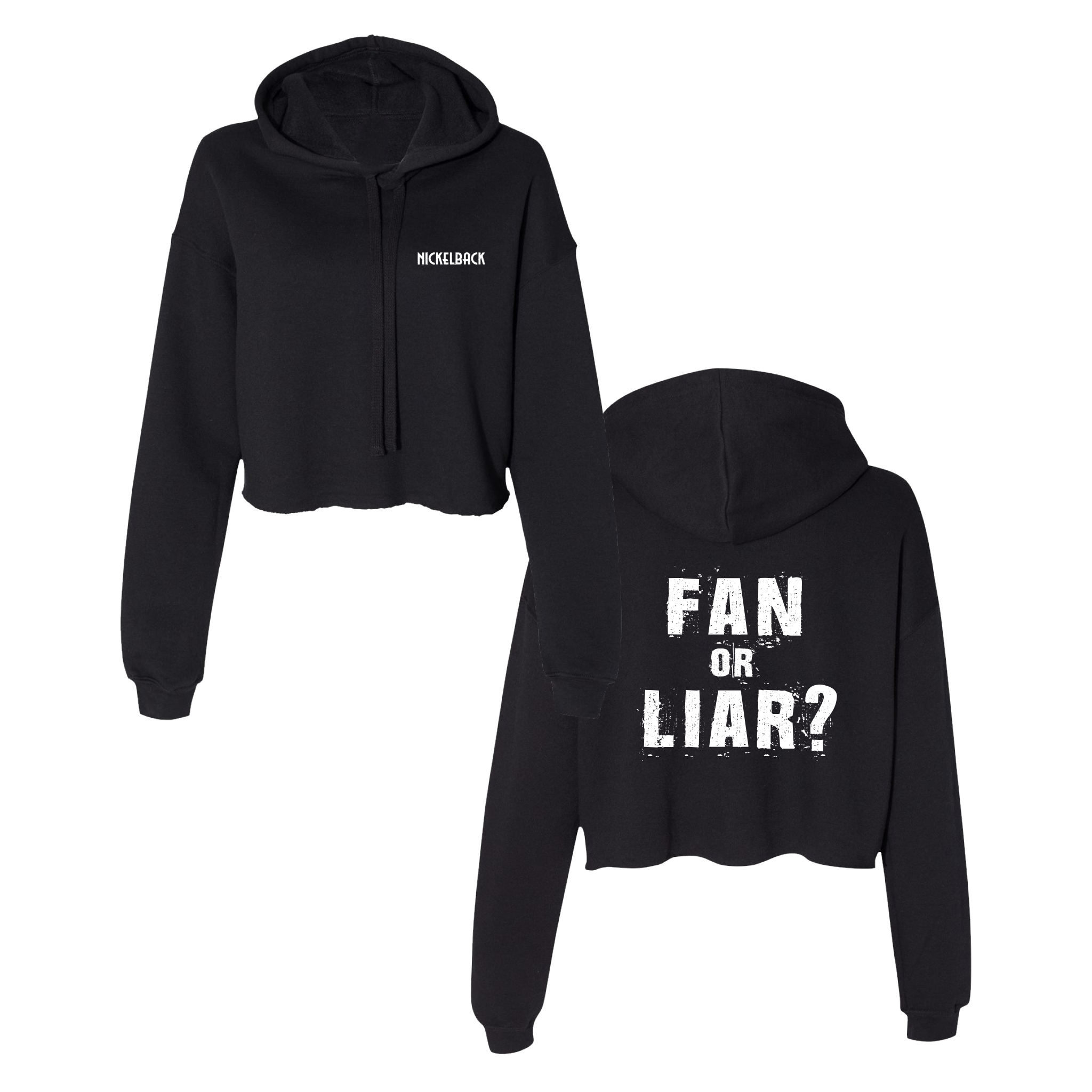 Fan or Liar Black Crop Hoodie