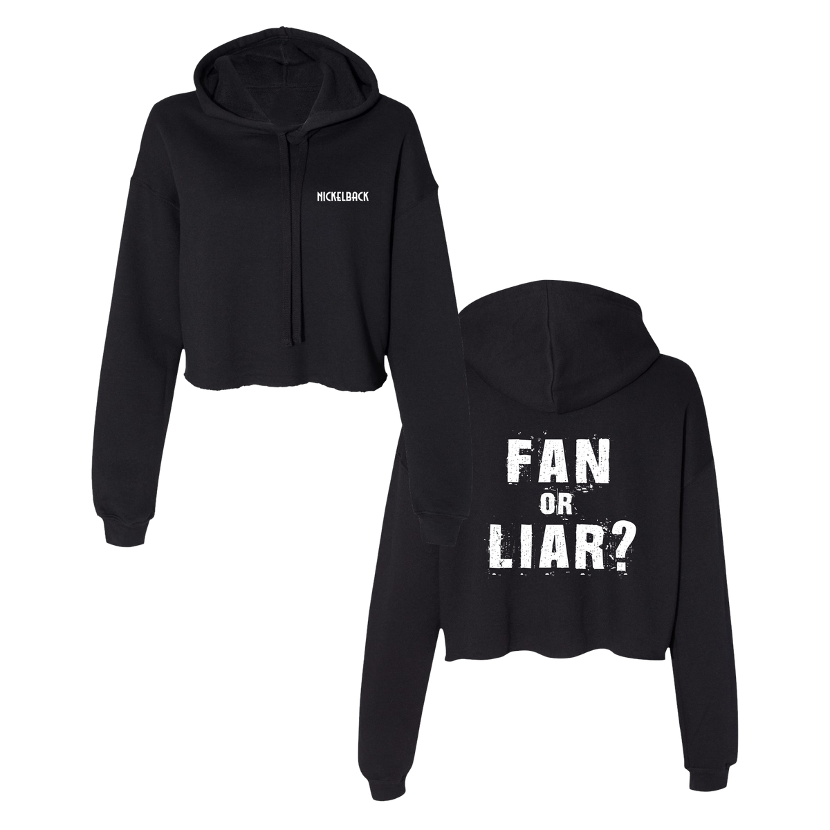 Fan or Liar Black Crop Hoodie