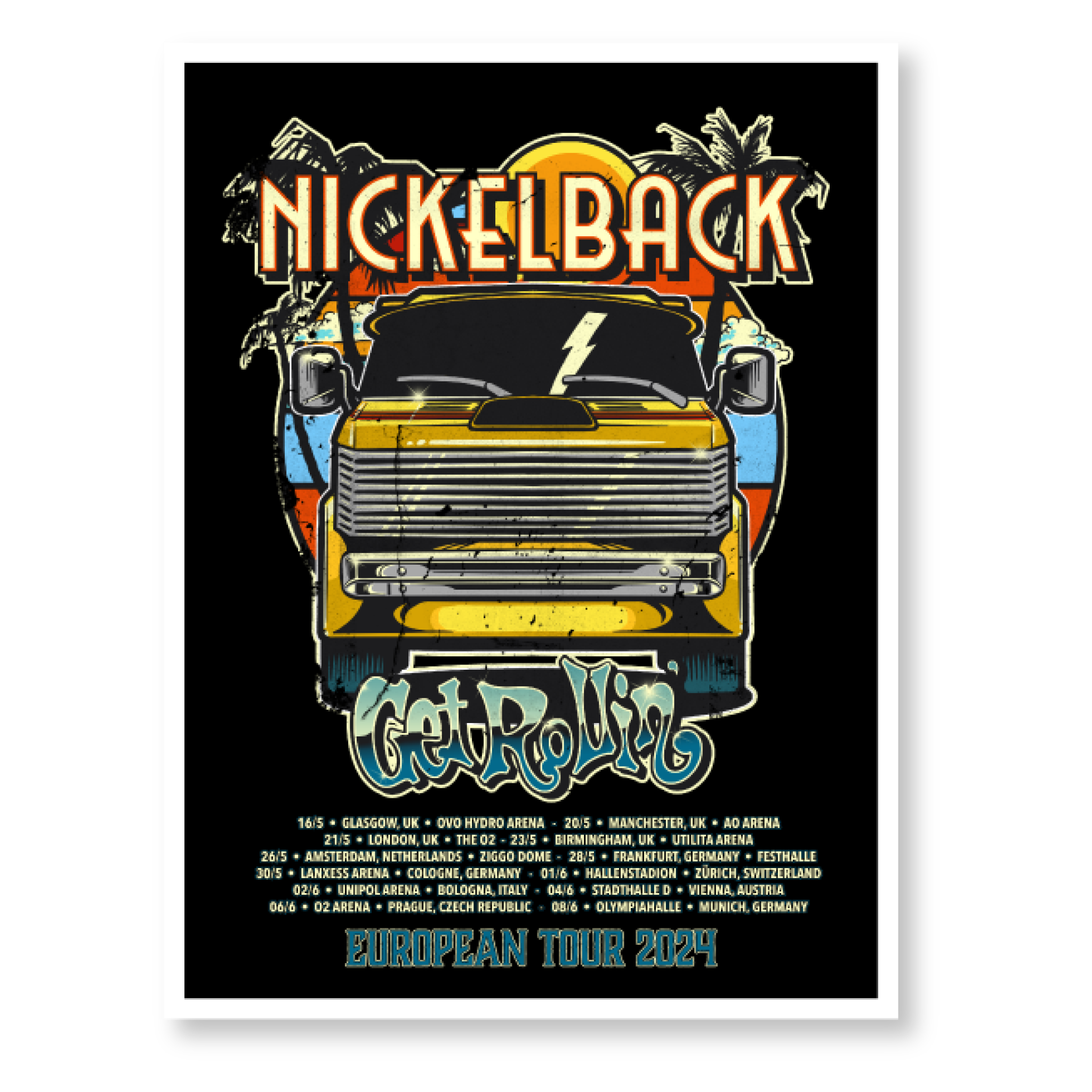 NICKELBACK EUROPEAN TOUR 2024 POSTER