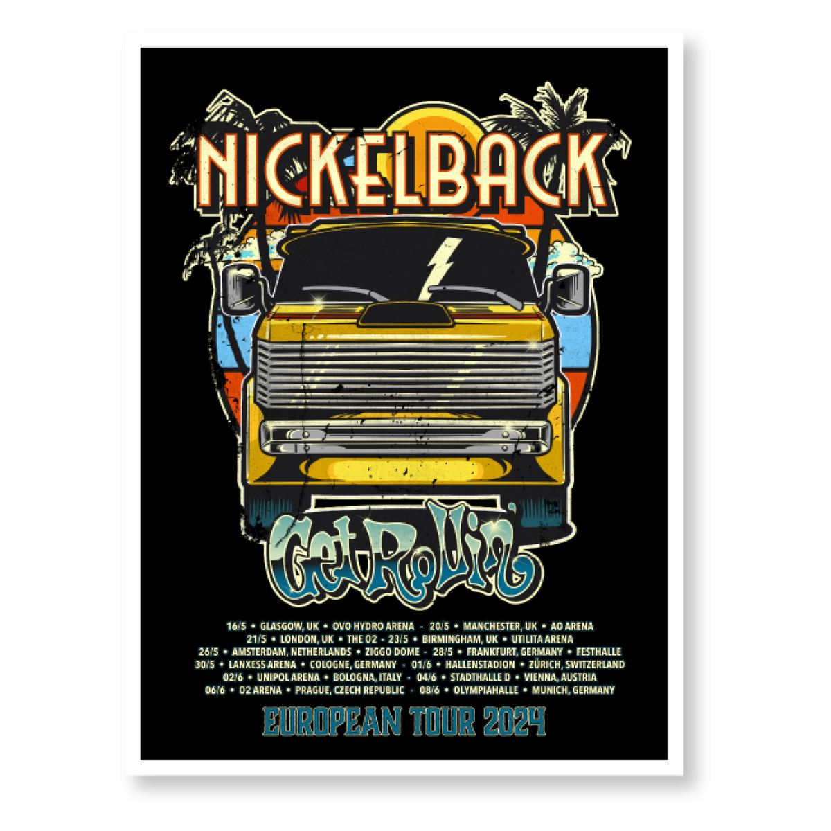 NICKELBACK EUROPEAN TOUR 2024 POSTER