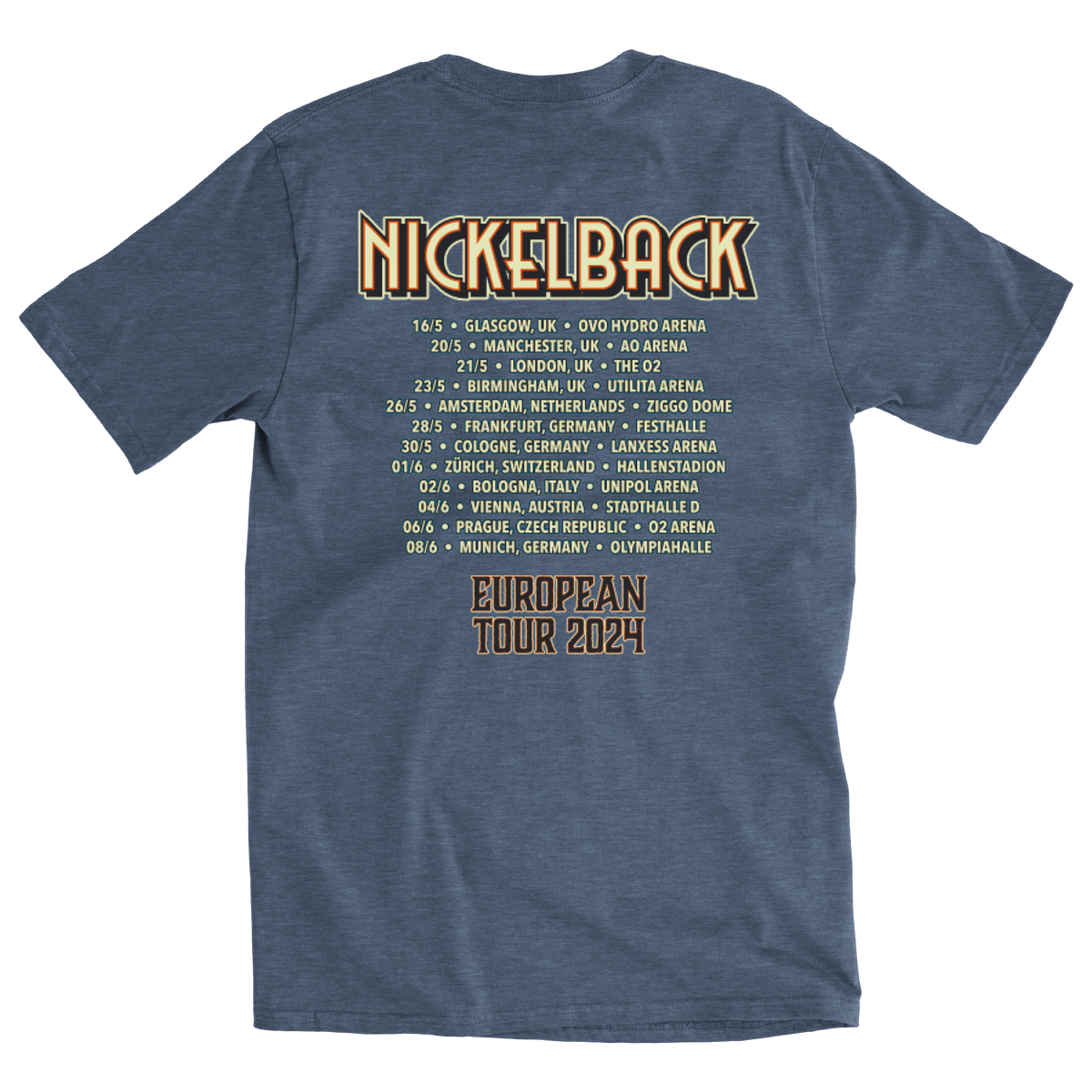 Nickelback 2024 European Tour Denim Tee