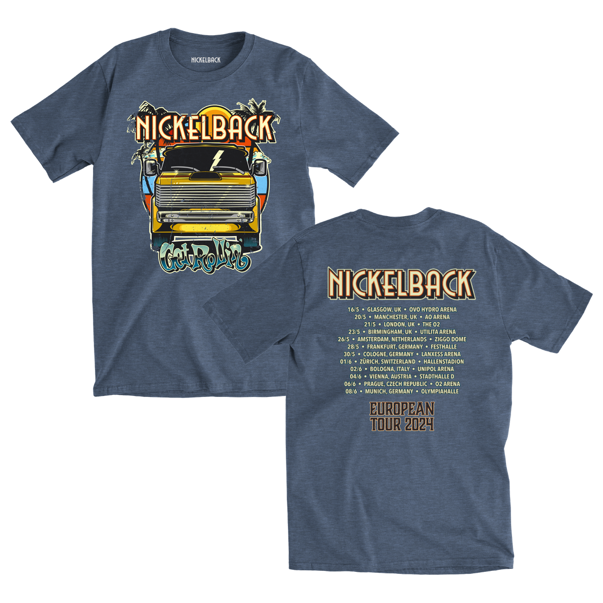 Nickelback 2024 European Tour Denim Tee