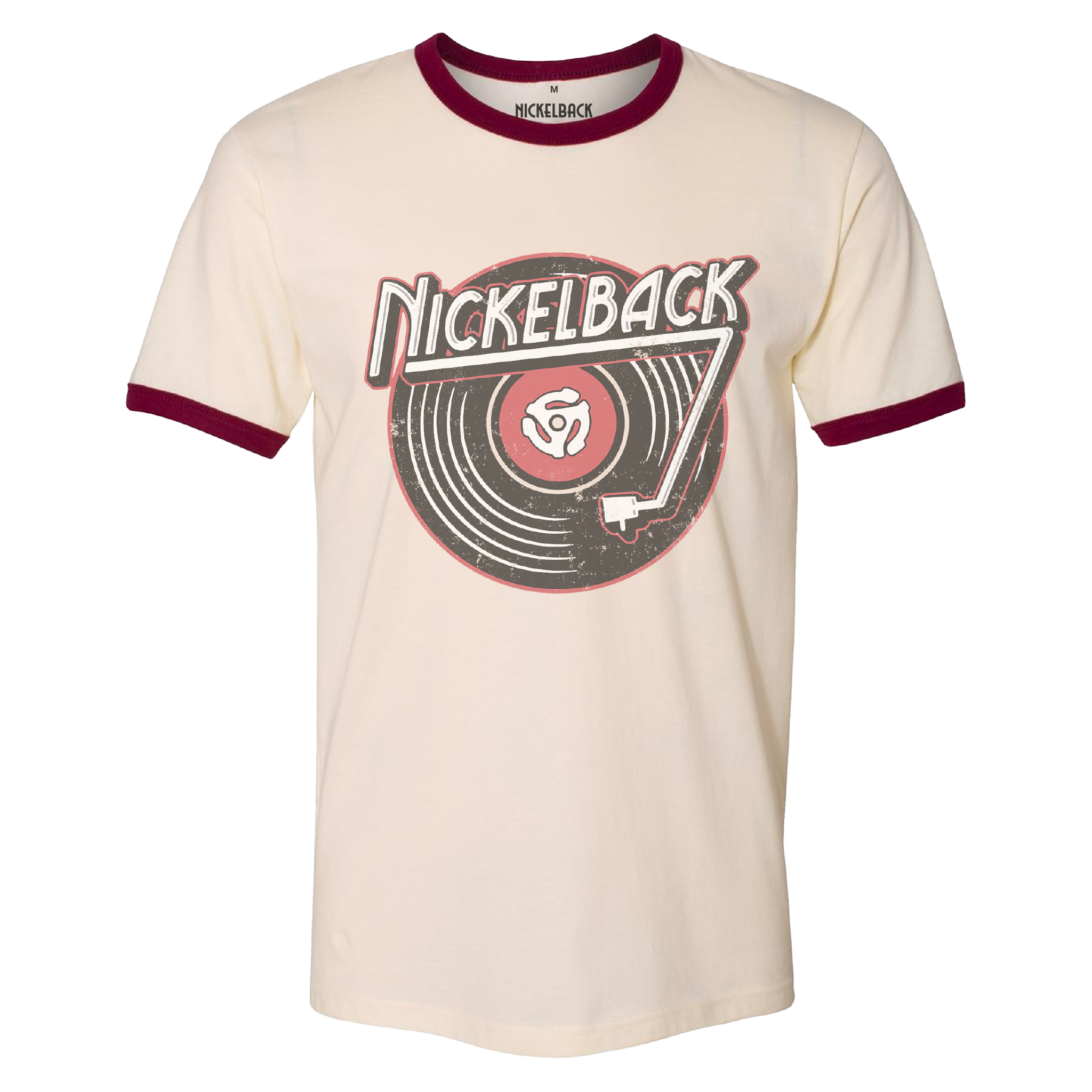 Record Natural Ringer Tee