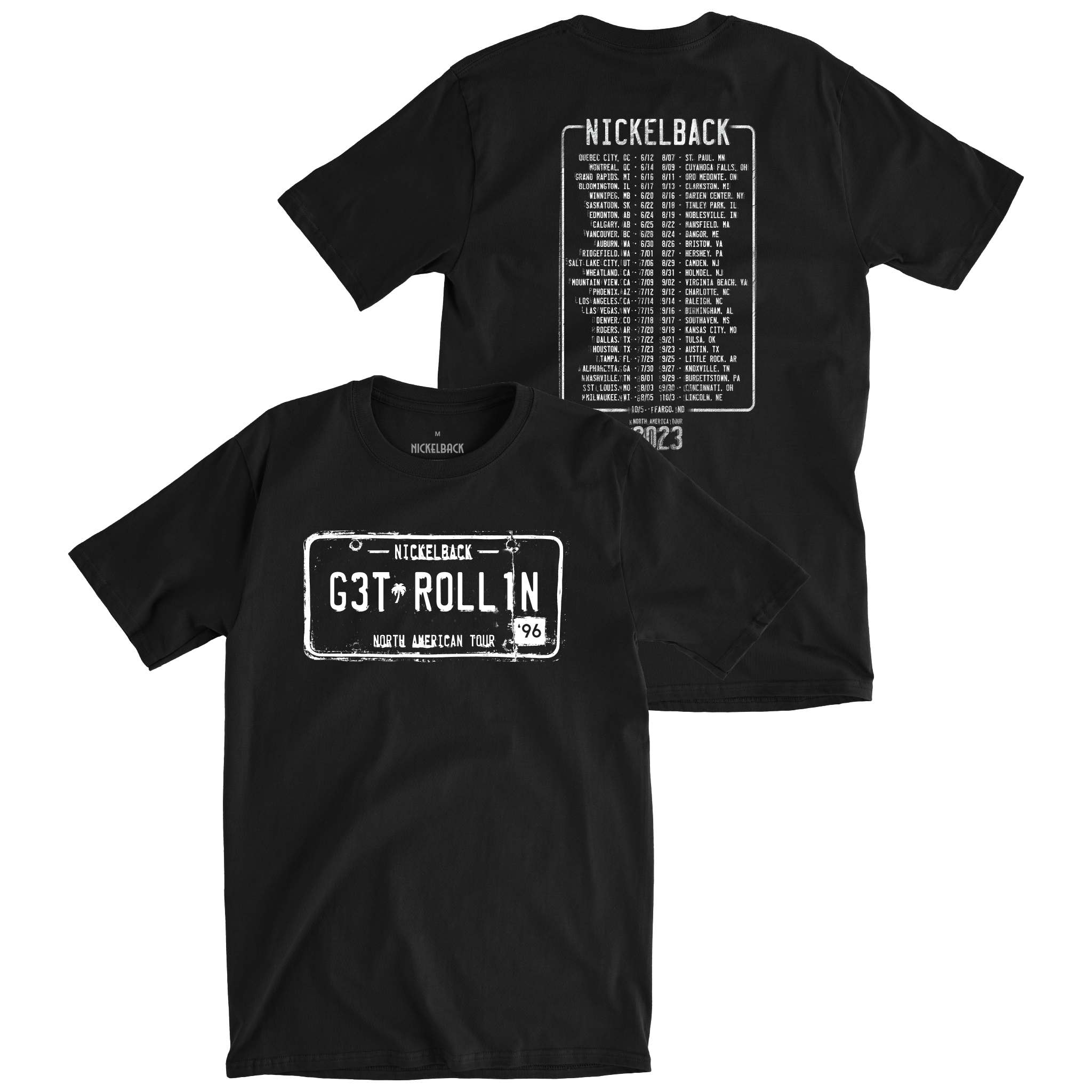 G3t Roll1n License Plate Black Tour Tee