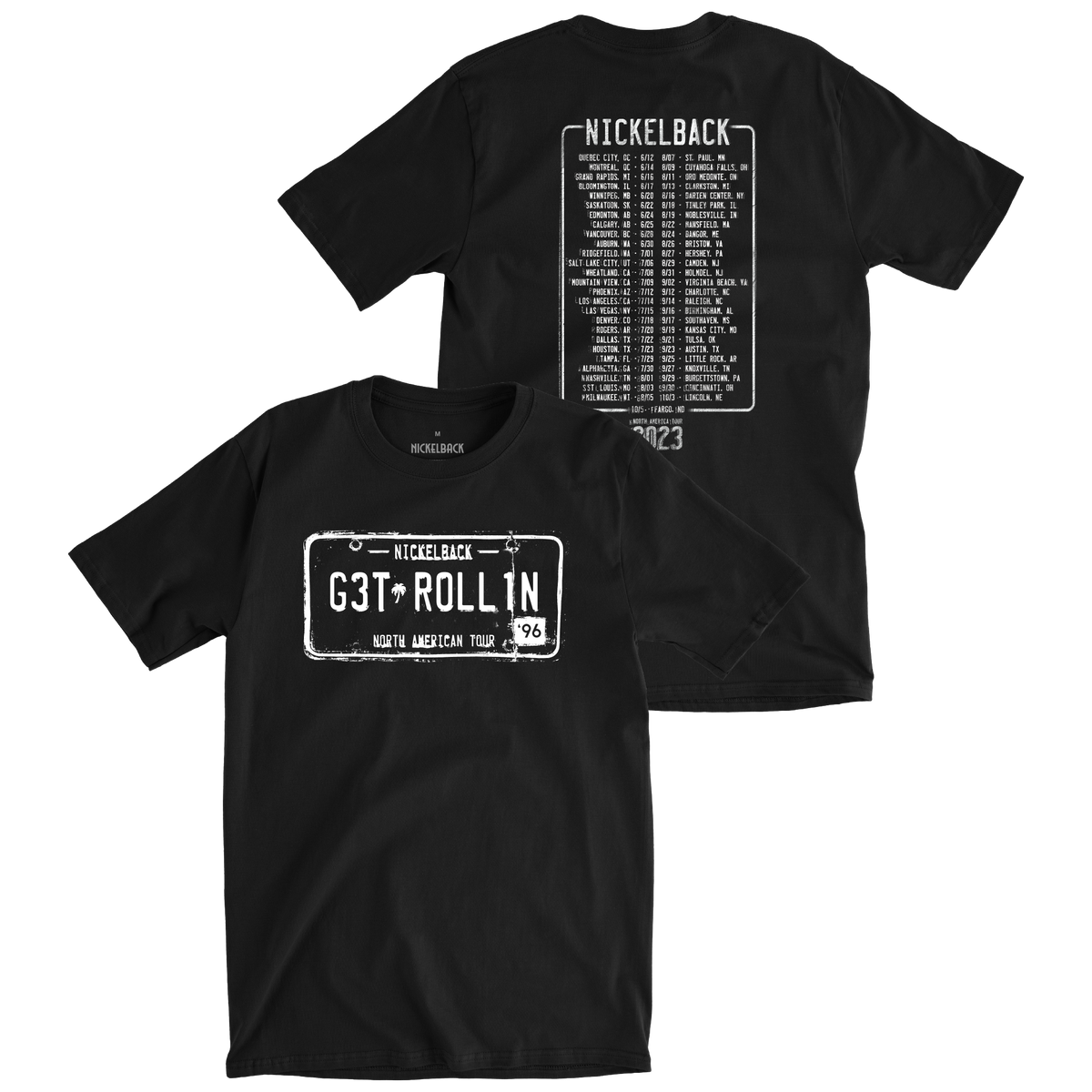 G3t Roll1n License Plate Black Tour Tee