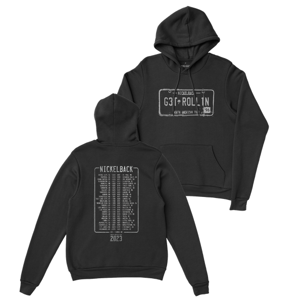 G3t Roll1n License Plate Black Tour Hoodie – Nickelback Official