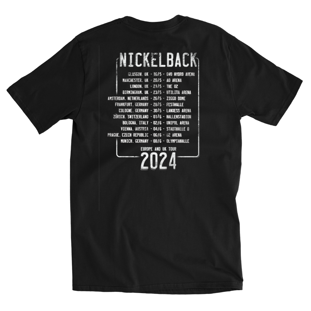 Roll1n License Plate 2024 European Tour Black Tee