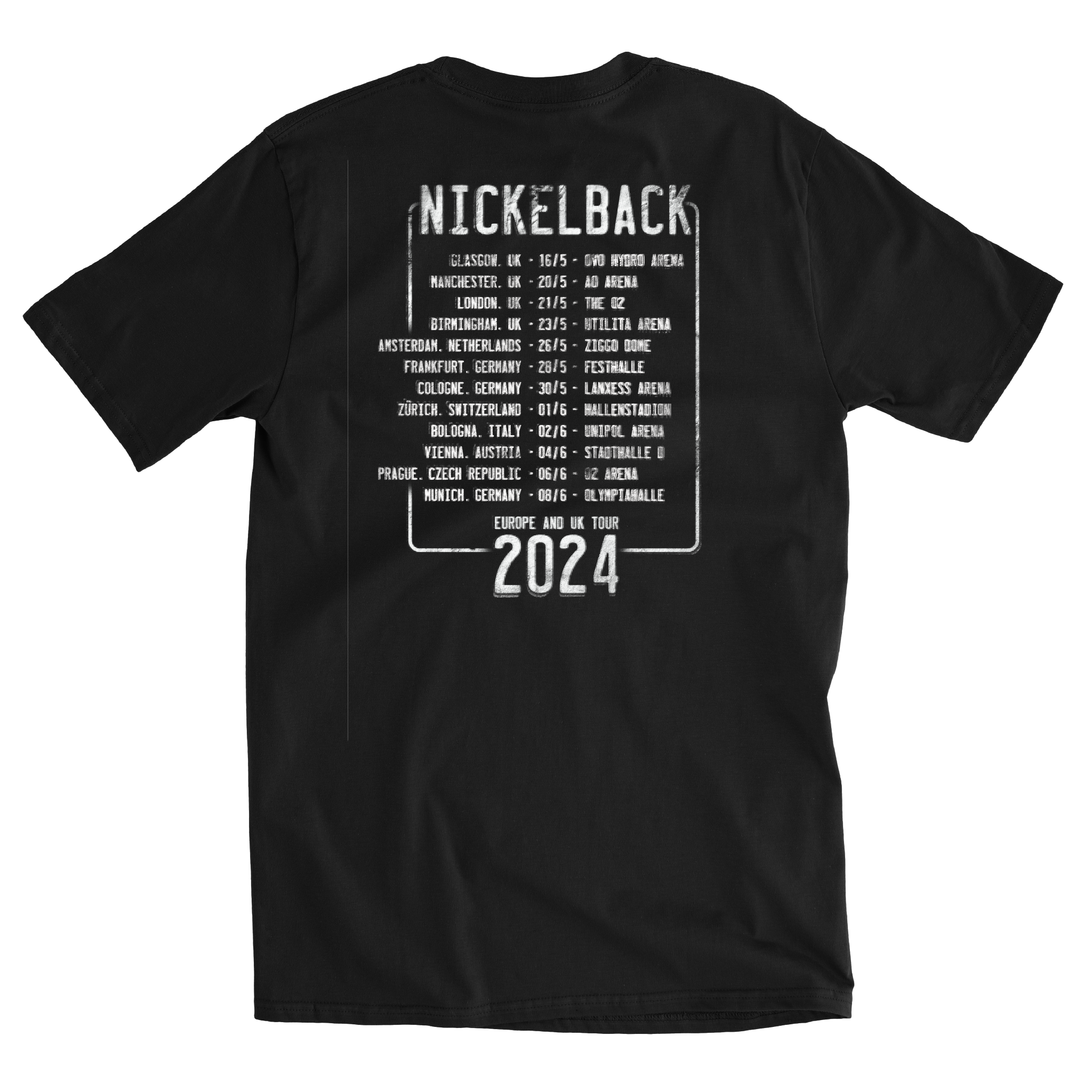 Roll1n License Plate 2024 European Tour Black Tee