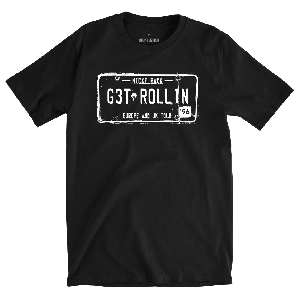 Roll1n License Plate 2024 European Tour Black Tee