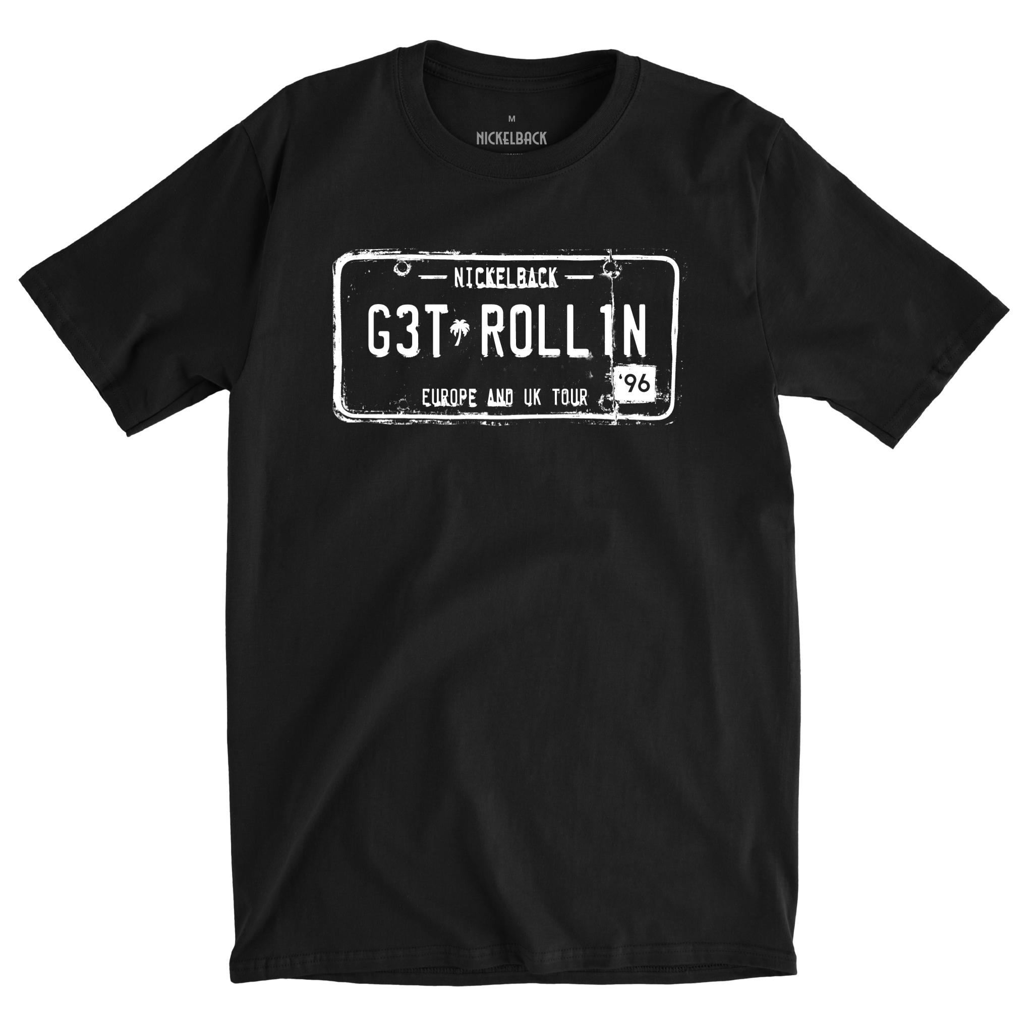 Roll1n License Plate 2024 European Tour Black Tee
