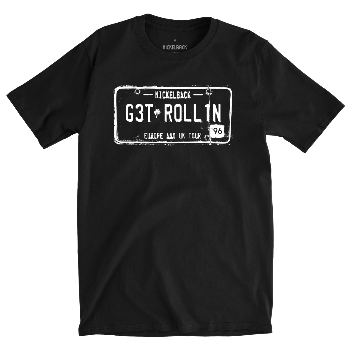 Roll1n License Plate 2024 European Tour Black Tee