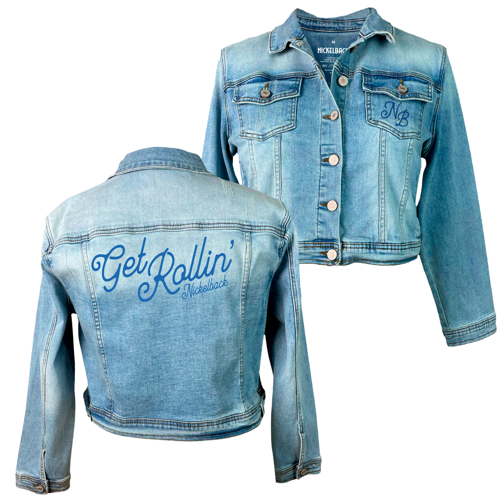 Get Rollin' Crop Denim Jacket – Nickelback Official Get Rollin' Crop Denim Jacket – Nickelback Official