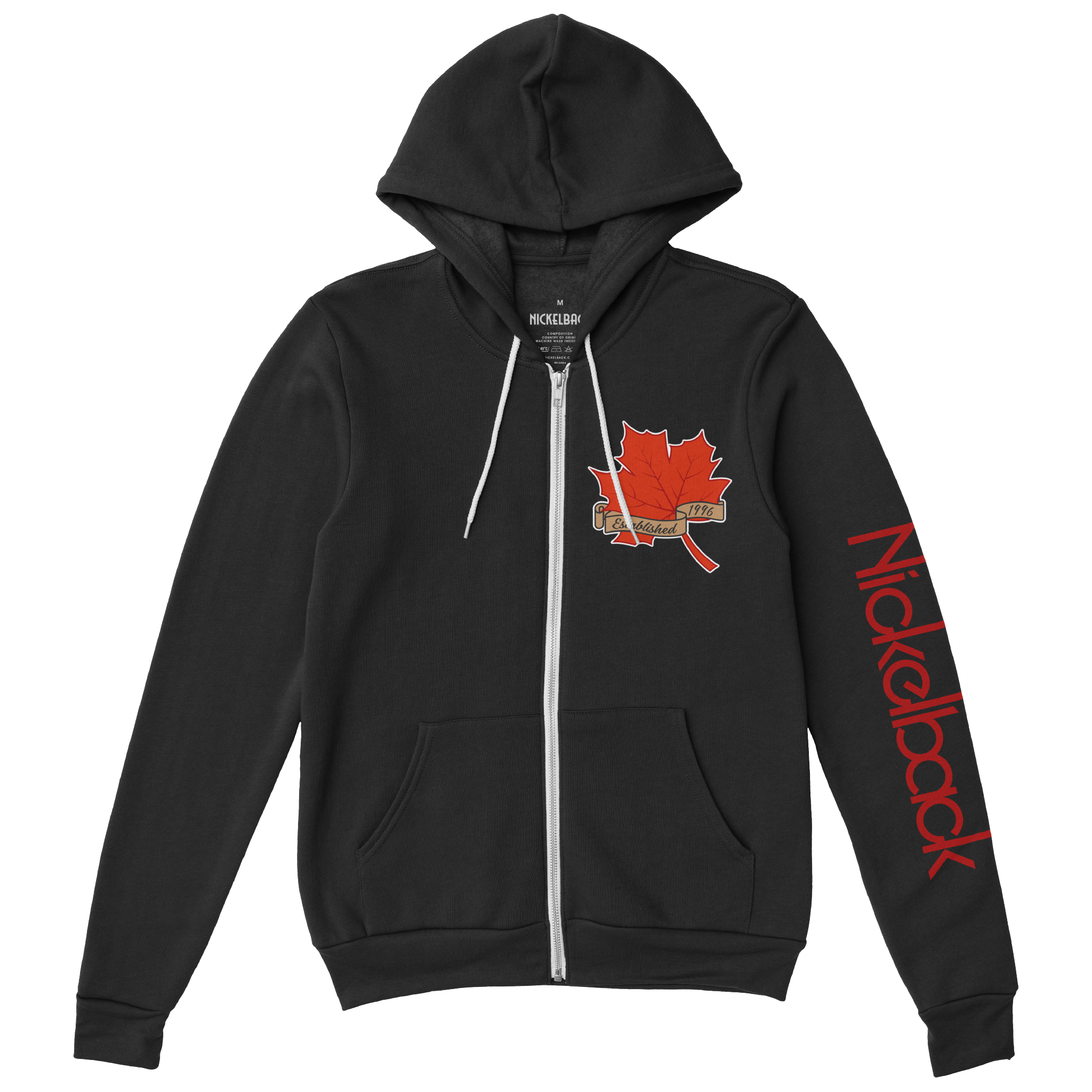 Alberta Leaf Black Zip Hoodie