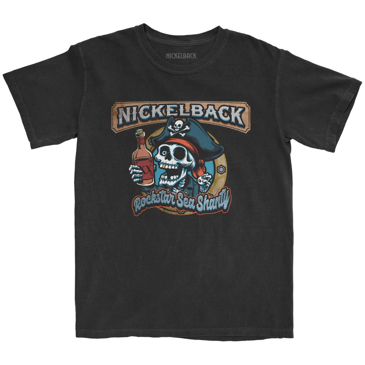 Rockstar Sea Shanty Garment Dyed Black Tee – Nickelback Official
