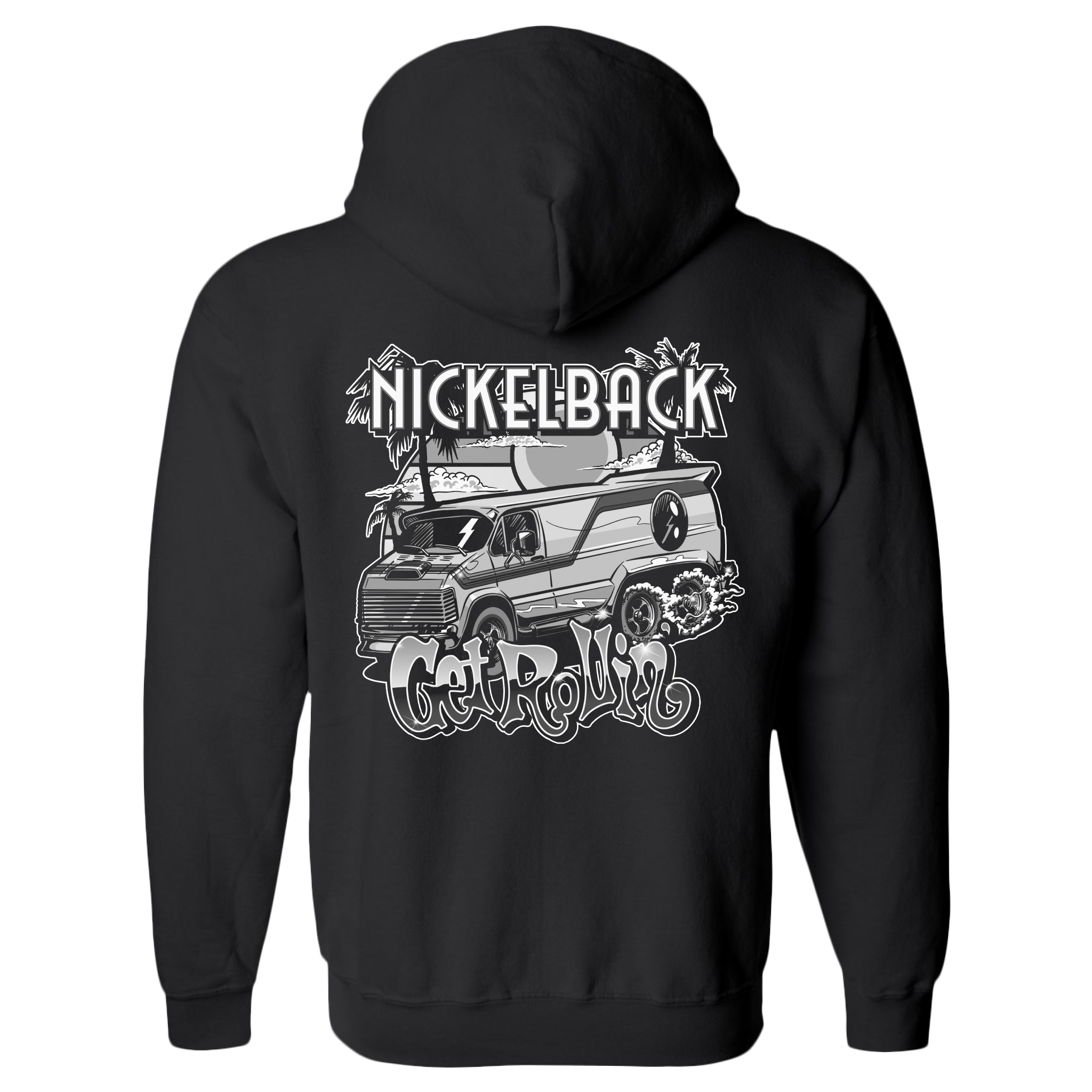 Get Rollin Black Zip Hoodie Nickelback Official