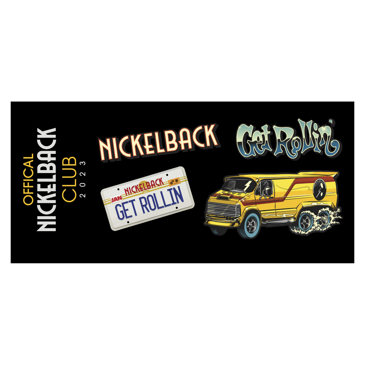 Nickelback Club Pick Tin Set and Sticker Sheet Bundle